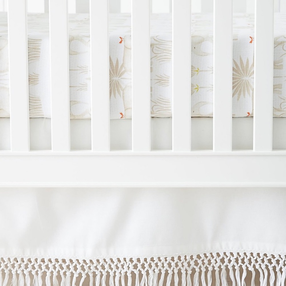 Serena & Lily Macramé Crib Skirt, White